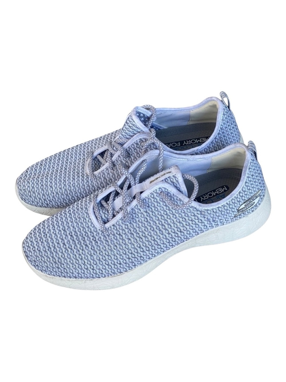 Skechers Knit Sneakers Air-Cooled memory Foam Grey/White Lace Up Men’s Size 11
